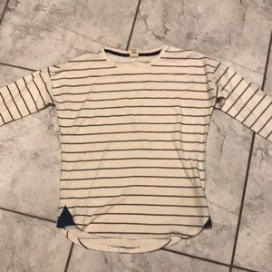 Blue and white striped long sleeve